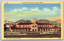 Postcard Southern Pacific Depot, Tucson, Arizona linen 1948 L104 picture
