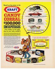 1967 Kraft Candy Corral COWBOY & Lasso Fudgies Toffee Caramels & More Print Ad picture