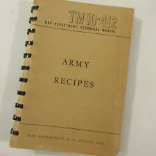 Army Recipes Cookbook 1944 WWII War Department Technical Manual TM 10-412 Mess picture
