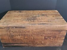 1922 F. Bertolli Italian Olive Oil 12 Gal. Wood Crate Delivered to Pittsburgh PA picture