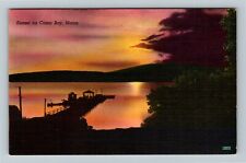 Casco Bay ME-Maine, Sunset, Scenic View, Vintage Postcard picture