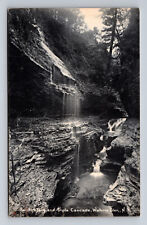 Rainbow Falls Triple Cascade Waterfall Gorge Watkins Glen NY WB Postcard picture