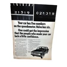1968 VOLVO Original Magazine Ad Vintage 6 Digit Speedometer picture