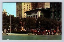 New York City NY, Colorful Hansom Cabs, Central Park Vintage Postcard picture
