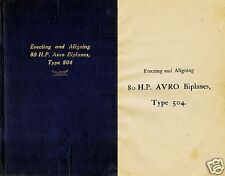 Avro 504 World War I Biplane Historic Manual archive 1915 WWI WW1 RAF VERY RARE picture