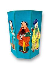 Vintage Japanese Collapsible Foldable Trash Can 1940's Hand Decorated  picture