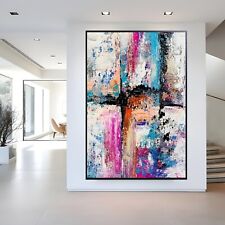 Sale Abstract Multi-Colors Blue Violet 60H X 48W & 2 FREE CANVAS $2,495 Now $995 picture