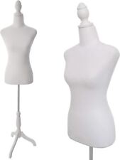 White Female Mannequin Torso Body with Adjustable Tripod Stand Dress Display picture