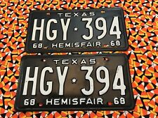 1968  TEXAS  PASSENGER  LICENSE  PLATES  HGY394 picture