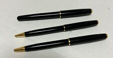 Set Of 3 Parker Sonnet Premier Fountain Pen Black Lacquer 18K Gold Ballpoint Pen picture