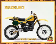 1980 Suzuki RM250 - Motocross - Motorcycles - Metal Sign 11 x 14 picture