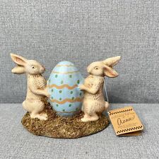 Primitives by Kathy Figurine Bunnies with Egg Easter Bunny Rabbit Sonja Sandell picture