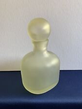 VINTAGE Frosted Satin Pale Yellow GLASS PERFUME BOTTLE with Stopper  80’s picture