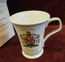 Dunoon Fine Bone China England Boxed Mug Queen Elizabeth Golden Jubilee picture