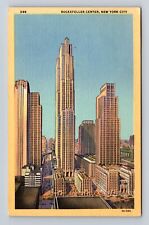 New York City NY-Aerial Rockefeller Center, Advertise, Vintage c1954 Postcard picture