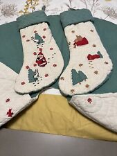 Christmas Tree Hand Quilted, Appliqué Reversible Skirt Set W/ Two Matching Stock picture