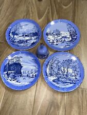 5PCS Currier and Ives 1981 American Winter Scenes plates Morning and Evening Set picture
