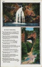 VTG In Old Virginia Poem, Multi-View, Fantail Falls, VA, WB, Posted 1938 picture