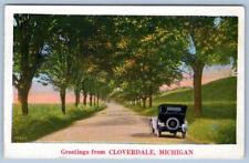 1920's-30's GREETINGS FROM CLOVERDALE MICHIGAN MI ANTIQUE VINTAGE POSTCARD picture