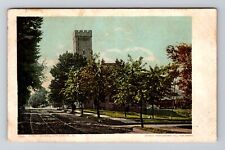 Cincinnati OH-Ohio Fort Thomas Rail Road Building Behind Trees Vintage Postcard picture