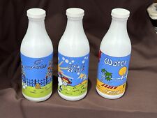  3 Vintage Carlton Glass Quart Milk Jug Carafes Water Milk, Juice Cow.Farmhouse picture