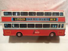 Vtg 1960s ATD Japan Coca-Cola Tin Friction London Double Decker Bus Toy Truck  picture