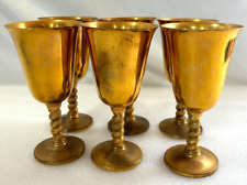 Vintage Spain Toledo Metal Goblets Chalice Cup Wine Glass Made in Spain Set of 6 picture
