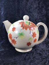 Vtg 1920s Japanese Teapot Moriyama Mori-machi Porcelain Handpainted Fall Leaves picture