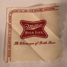 Vintage Miller High Life Beer Napkin 1954 picture