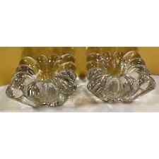 Vintage 1938 pair 1503 CRYSTOLITE Rosette Candleholders 3” Wide picture