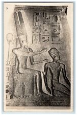 c1920's God Amun Ra Blessing Queen Hatshepsut Karnak Egypt RPPC Postcard picture