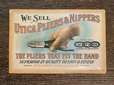 Utica Pliers Antique Advertising Sign Bastian Pulveroid Stanley Tools Vintage picture