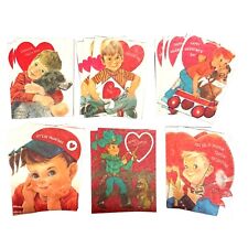 VTG 50s VALENTINE'S DAY CARDS BOY MALE THEMED HALLMARK UNUSED 17 CARDS picture