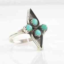 Vintage Native American Ring Turquoise Snake Eye Sterling Silver Size 6 3/4 picture
