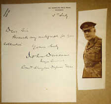 Major-General Sir John Duncan (1872-1948) Autograph - Signed Letter picture