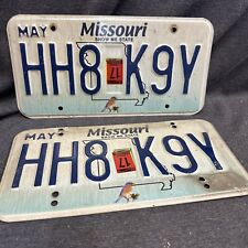 2017 Missouri license plates set of 2 - HH8 K9Y - May - Bluebird picture