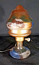 Antique Legras French Art Glass Hand-Painted Mantle Lamp picture