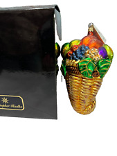 1998 Christopher Radko Cornucopia Frost 98-216-0 Harvest Horn Ornament Boxed 8