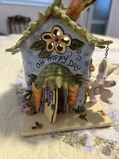 Heather Goldminc Blue Sky Clayworks Hoppy Day Tealight House Easter '04 Rare HTF picture