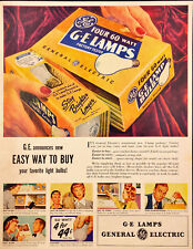 1948 General Electric 60 Watt Lamps Lightbulbs Vintage Print Ad picture