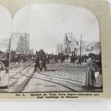 San Francisco Earthquake 1906 Market Street Scene Chronicle Stereoview picture