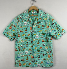 Disney Parks Mens Small Multicolor Park Life Printed Camp Shirt Short Sleeve picture