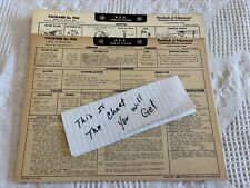 AEA Tune-Up Chart System 1940 Packard Six Model 110 Series 1800 picture