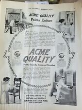 1912 Acme Quality Varnish Stain Paint Porch Chair Buggy Bathroom Vintage Ad picture