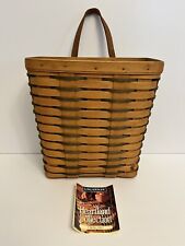 Vtg Longaberger 1997 Tall Key Basket w/Protector Heartland Collection picture