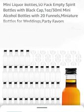 50 Pack Mini Liquor Bottles Empty Spirit Shot Bottles Reusable Plastic 1.7Oz picture