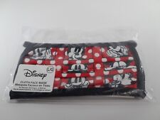 Disney Parks Minnie Mouse Cloth Face Mask Large Black White & Red Polka Dots picture