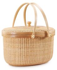 Nantucket style basket Picnic Basket rattan Handmade Products woven Sewing st... picture