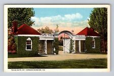 Mt Vernon Mansion VA-Virginia, Texas Gate, Antique, Vintage Souvenir Postcard picture