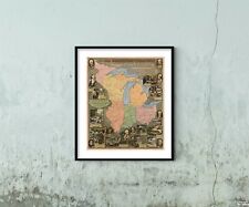Map of Old Northwest Territory | Vintage Old Northwest Territory Map Reproductio picture
